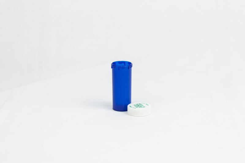 Push & Turn Child Resistant Bottles - Blue - 8 dram (410 units/Box)