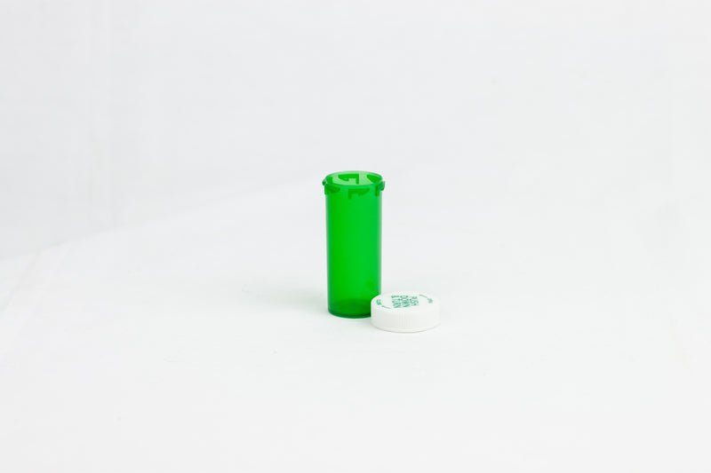 Push & Turn Child Resistant Bottles - Green - 8 dram (410 units/Box)