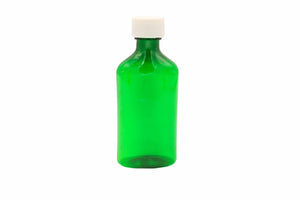 6oz Graduated Oval RX Bottles with Caps 100 count- Green