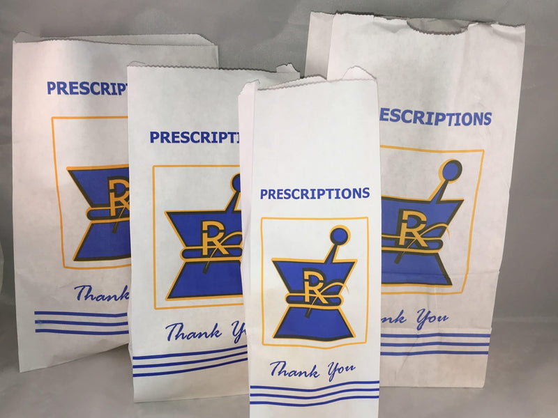 #25 RX Prescription Bags Kraft Paper 6 x 3.6 x 11 X-Large