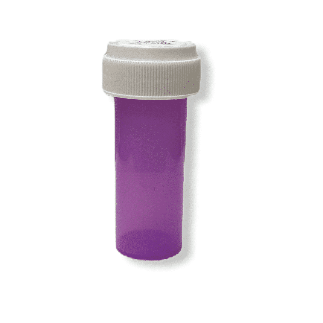 6 Dram Plastic Child Resistant Pop-Top Bottles Opaque Purple - Green  Dynasty Co.