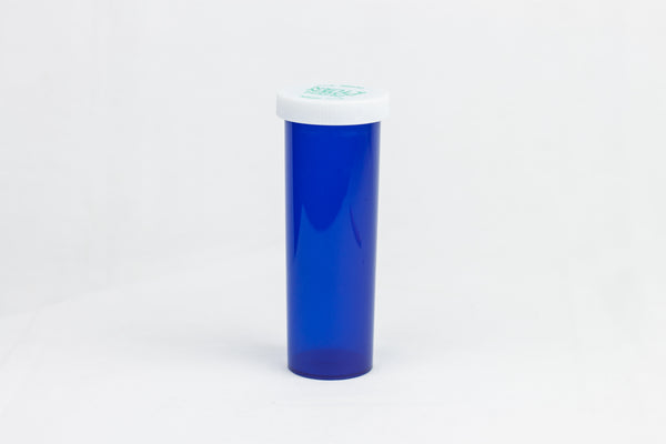Push & Turn Child Resistant Bottles - Blue - 60 dram (115 units/Box)