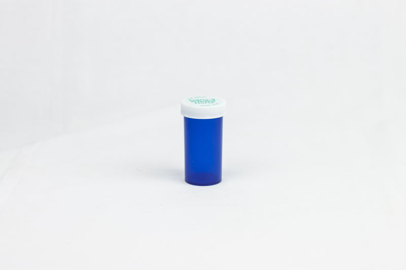Push & Turn Child Resistant Bottles - Blue - 13 dram (320 units/Box)