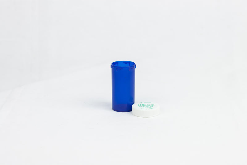 Push & Turn Child Resistant Bottles - Blue - 13 dram (320 units/Box)