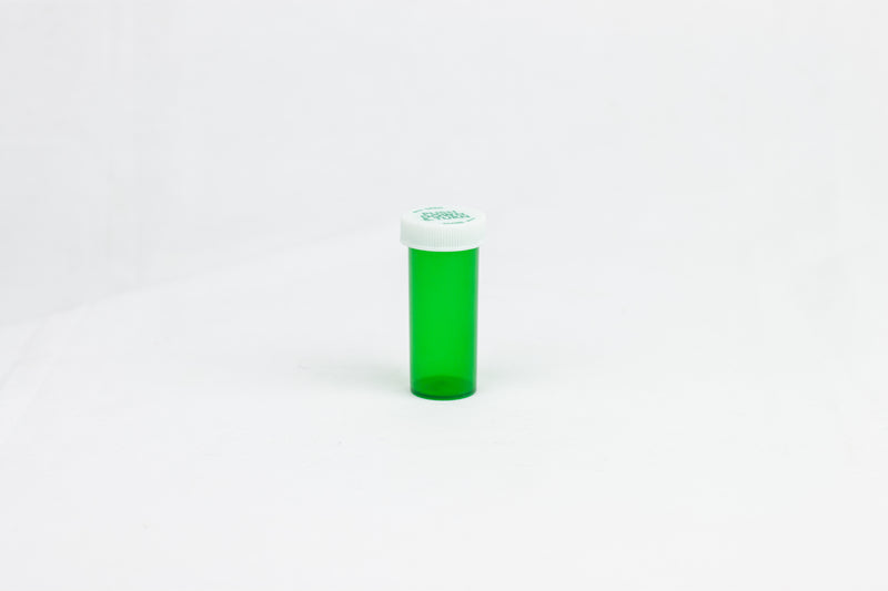 Push & Turn Child Resistant Bottles - Green - 8 dram (410 units/Box)