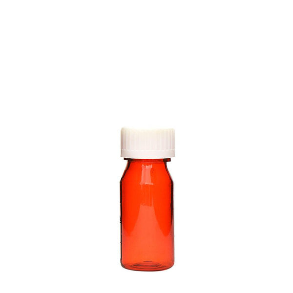 Graduated Oval RX Bottles with Child-Resistant Caps - Amber - 1 oz - 200 Count - The Vial Store