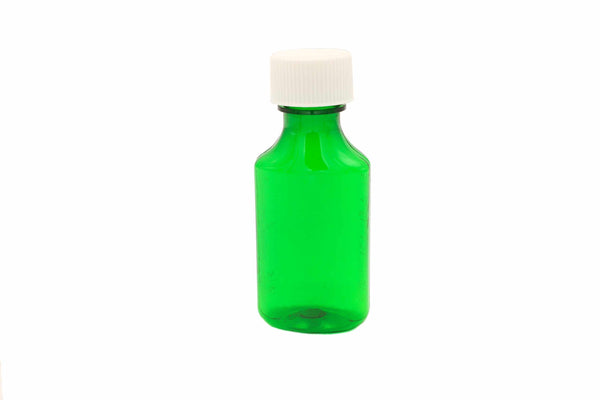 Graduated Oval RX Bottles with Child-Resistant Caps - Green -2oz - 200 count - The Vial Store