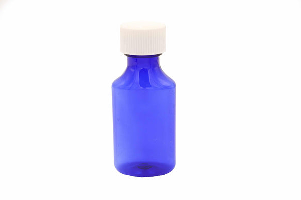 Graduated Oval RX Bottles with Child-Resistant Caps - Blue - 2oz - 200 count - The Vial Store