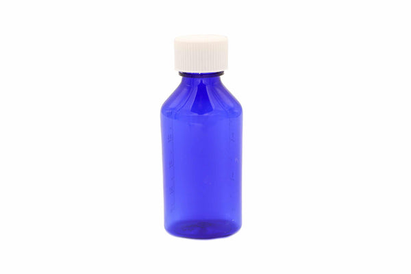 Graduated Oval RX Bottles with Child-Resistant Caps - Blue - 3oz- 200 count - The Vial Store