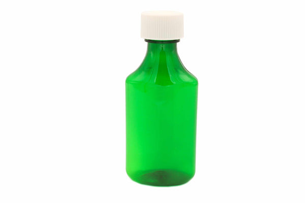 Graduated Oval RX Bottles with Child-Resistant Caps - Green - 4oz - 200 count - The Vial Store