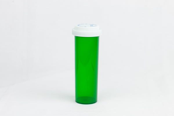 Plastic Vials, Green Polypropylene Reversible Cap Vials