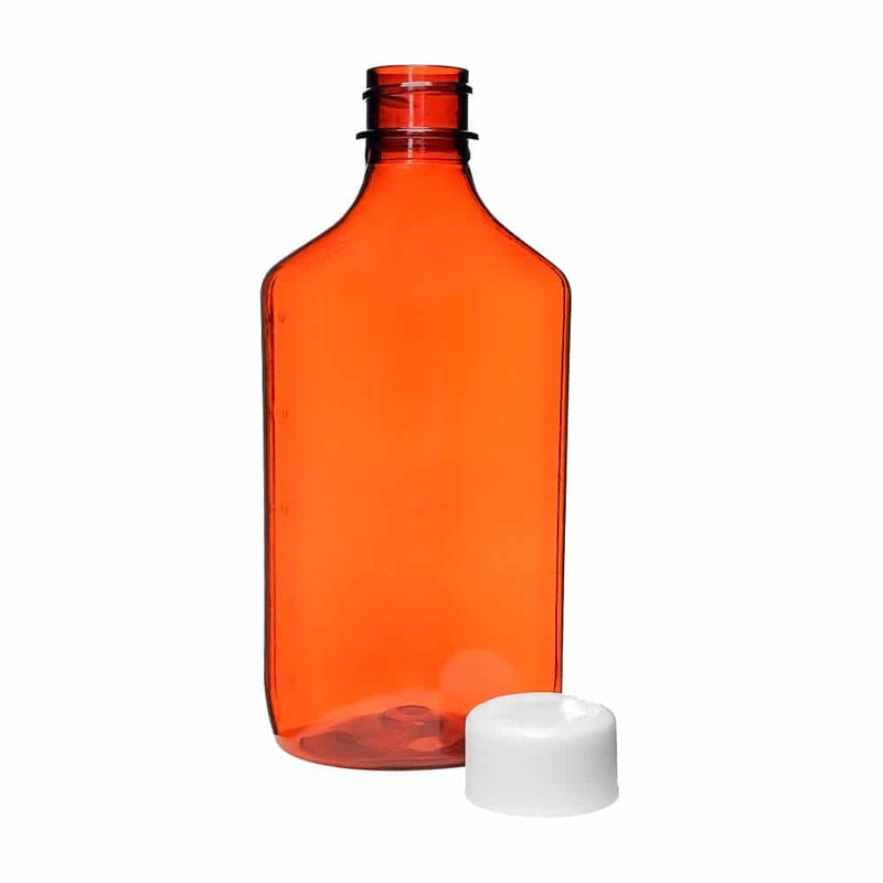 Graduated Oval RX Bottles with Child-Resistant Caps - Amber - 8 oz - 100 Count - The Vial Store