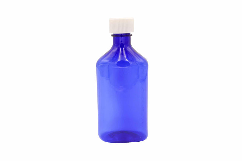 Graduated Oval RX Bottles with Child-Resistant Caps - Blue - 8oz - 100 count - The Vial Store