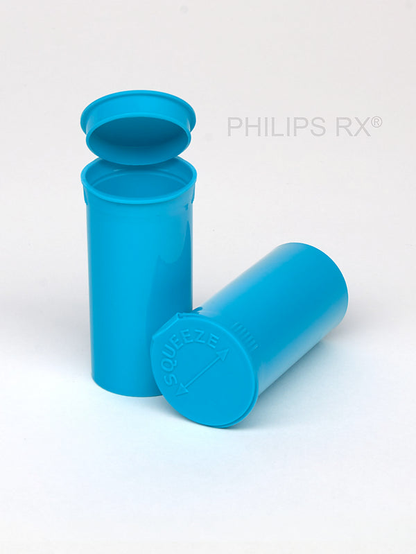 Philips Rx Pop Top Bottle - Aqua - 13 dram - 315 Units - The Vial Store