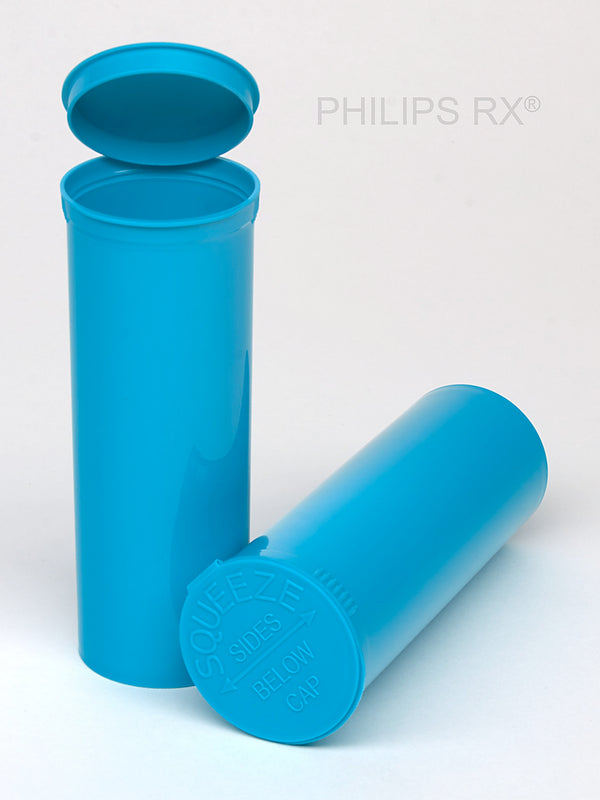 Philips Rx Pop Top Bottle - Aqua - 60 dram - 75 Units - The Vial Store