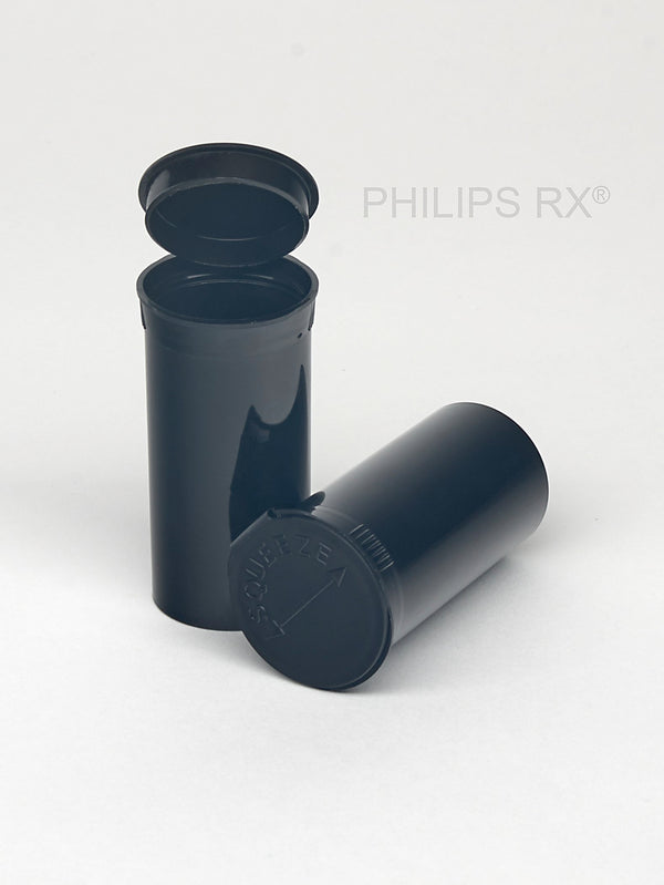 Philips Rx Pop Top Bottle - Black - 13 dram - 315 Units - The Vial Store