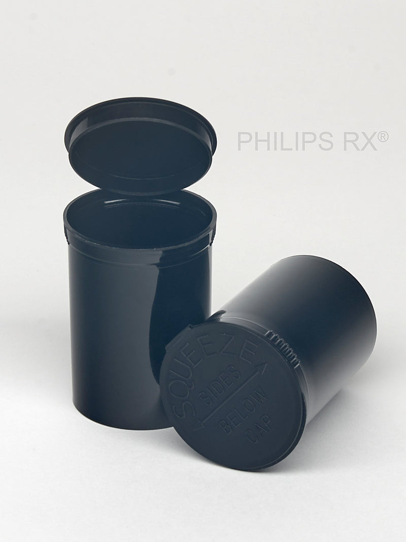 Philips Rx Pop Top Bottle - Black - 30 dram - 150 Units - The Vial Store