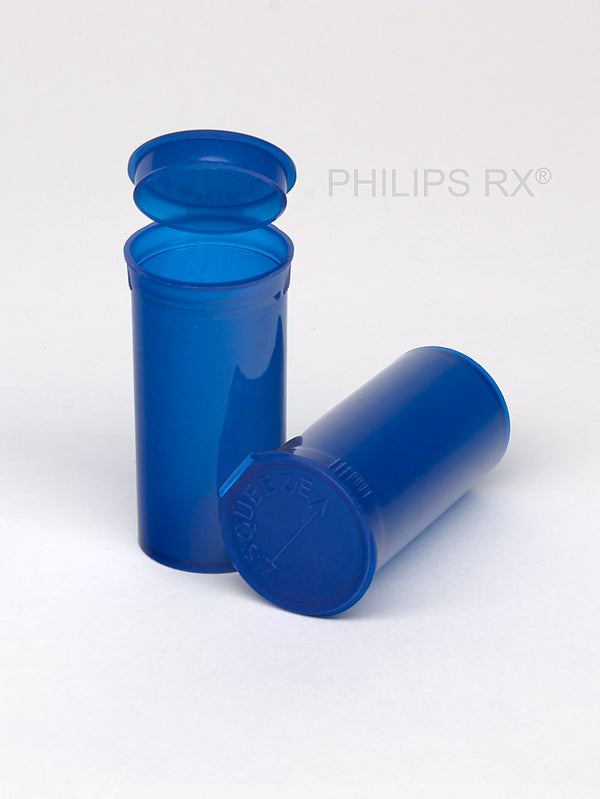 Philips Rx Pop Top Bottle - Blue- 13 dram - 315 Units - The Vial Store