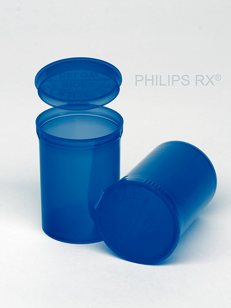 Philips Rx Pop Top Bottle - Blue- 30 dram - 150 Units - The Vial Store