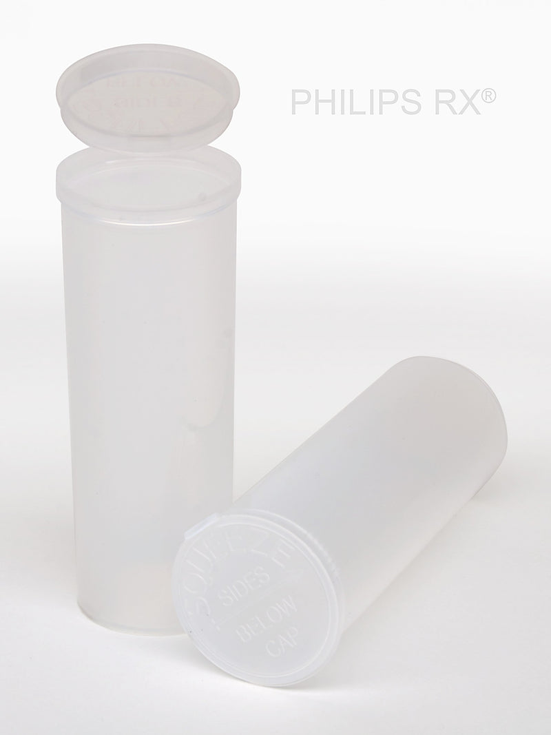 Philips Rx Pop Top Bottle - Clear- 60 dram - 75 Units - The Vial Store