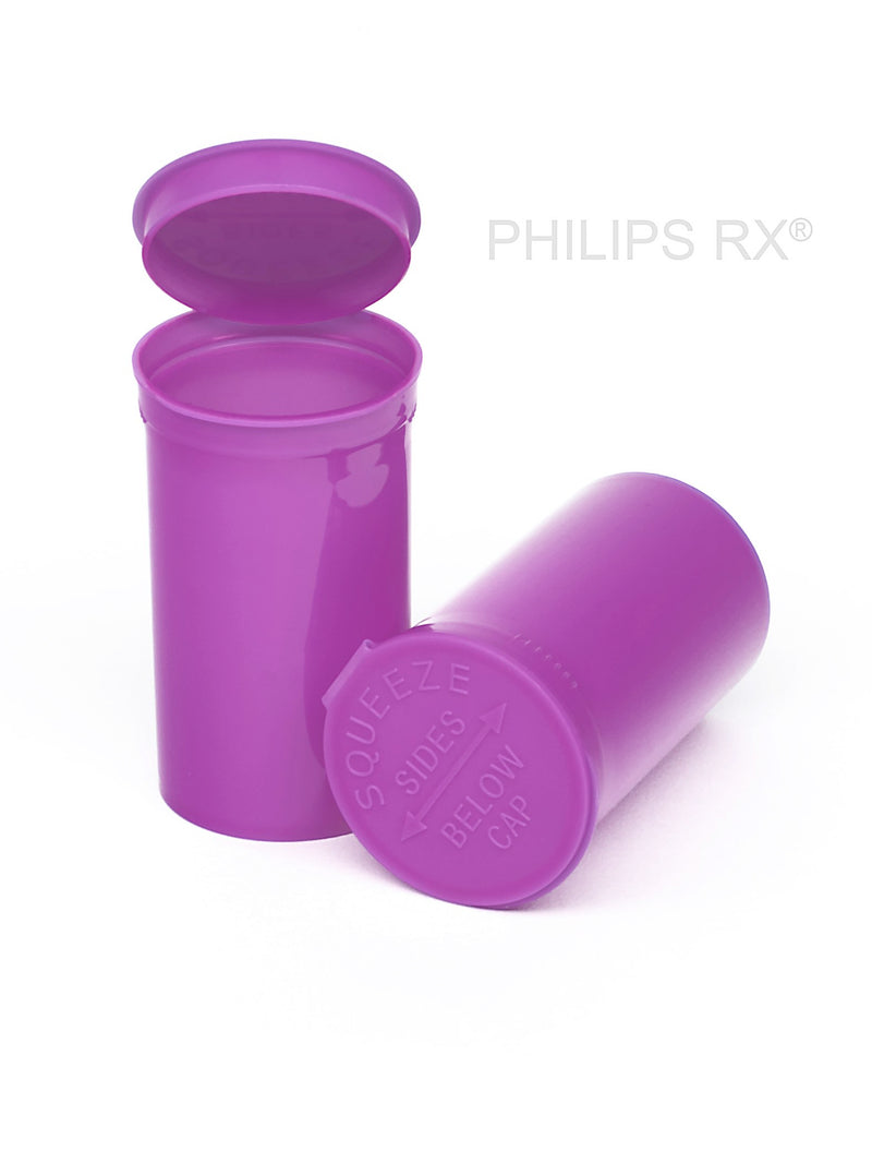 Philips Rx Pop Top Bottle - Grape - 19 dram - 225 Units - The Vial Store