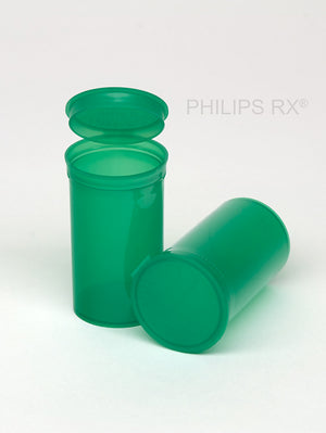 Philips Rx Pop Top Bottle - Green- 19 dram - 225 Units