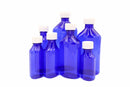 Graduated Oval RX Bottles with Child-Resistant Caps - Blue - 8oz - 100 count - The Vial Store