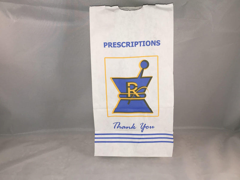#25 RX Prescription Bags Kraft Paper 6 x 3.6 x 11 X-Large