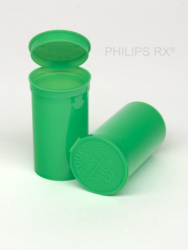 Philips Rx Pop Top Bottle - Lime - 19 dram - 225 Units - The Vial Store