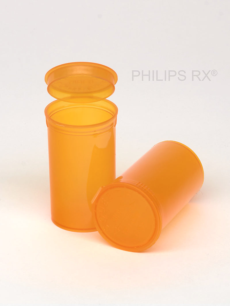 Philips Rx Pop Top Bottle - Amber - 19 dram - 225 Units - The Vial Store