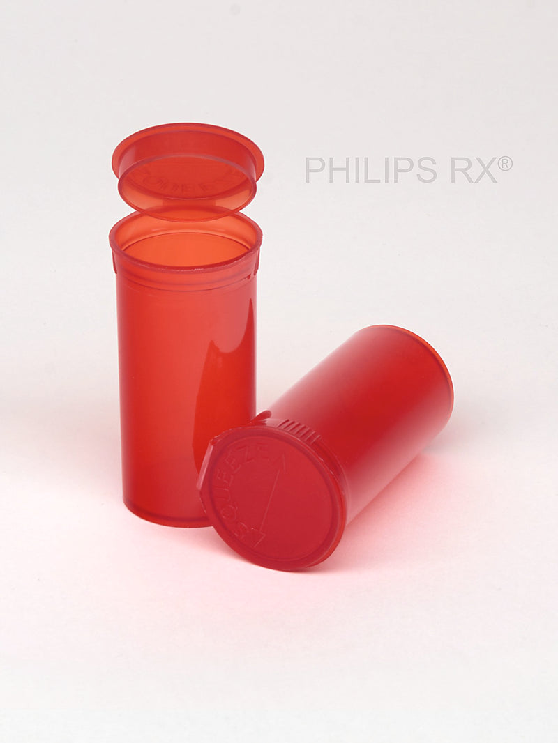 Philips Rx Pop Top Bottle - Red- 13 dram - 315 Units - The Vial Store