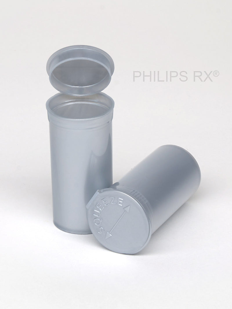 Philips Rx Pop Top Bottle -Silver- 13 dram - 315 Units - The Vial Store