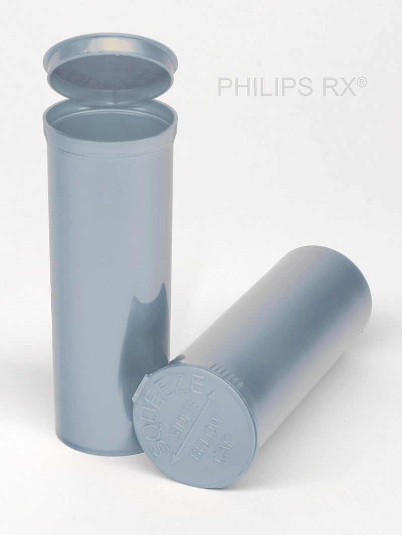 Philips Rx Pop Top Bottle - Silver - 60 dram - 75 Units - The Vial Store