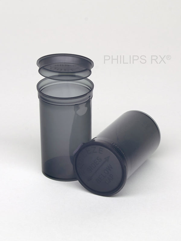 Philips Rx Pop Top Bottle - Smoke- 19 dram - 225 Units - The Vial Store