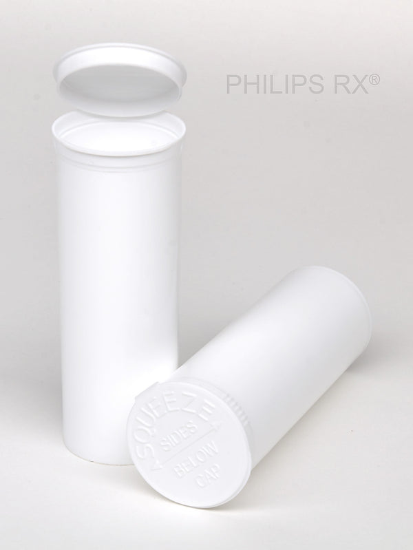 Philips Rx Pop Top Bottle - White - 60 dram - 75 Units - The Vial Store