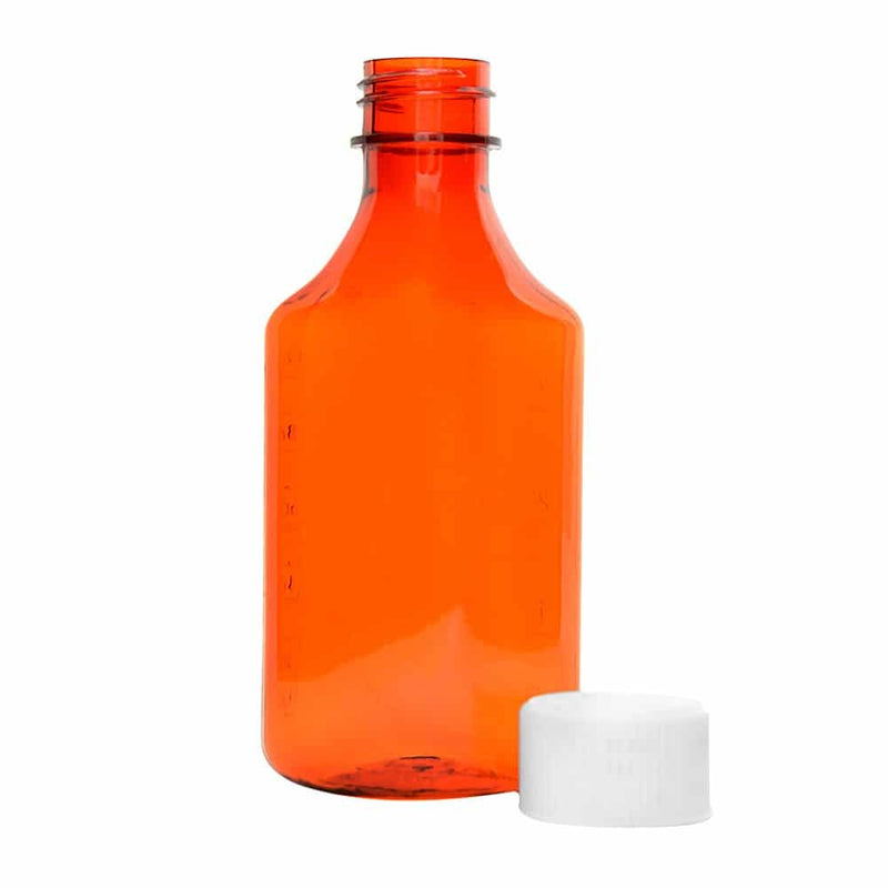 Graduated Oval RX Bottles with Child-Resistant Caps - Amber - 4 oz - 200 Count - The Vial Store