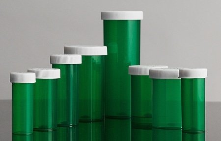 green pharmacy bottles